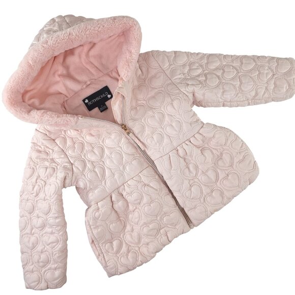 Rothschild Toddler GIRLS SIZE 3T Quilted Peplum Jacket LIGHT PINK FULL ZIP FLAWS - Picture 1 of 16